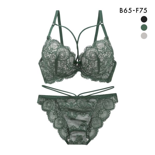 オールレース ヌーディーコード ブラジャー ショーツ セット BCDEF 大きいサイズ バックレース 総レース