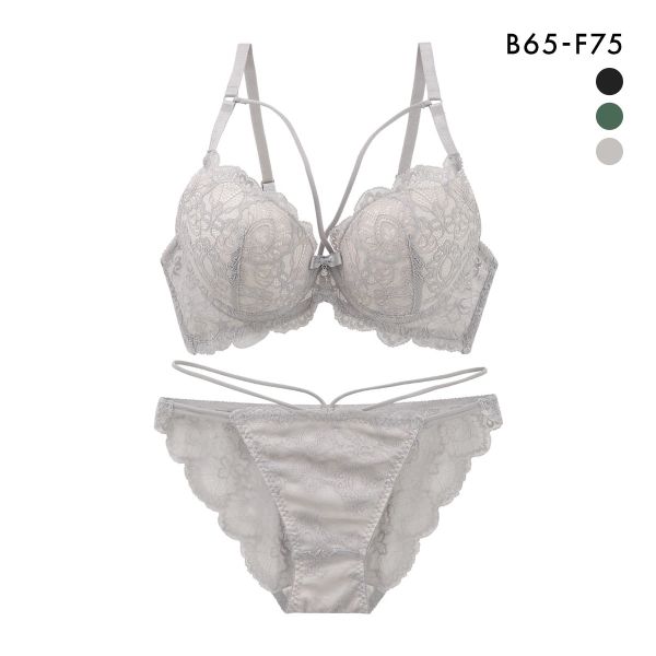 オールレース ヌーディーコード ブラジャー ショーツ セット BCDEF 大きいサイズ バックレース 総レース