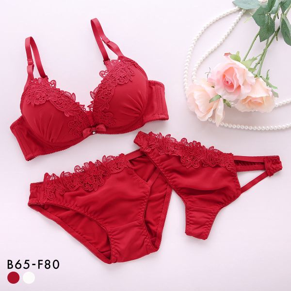 シフォンケミカル ブラジャー ショーツ セット Tバック 3点セット BCDEF 大きいサイズ