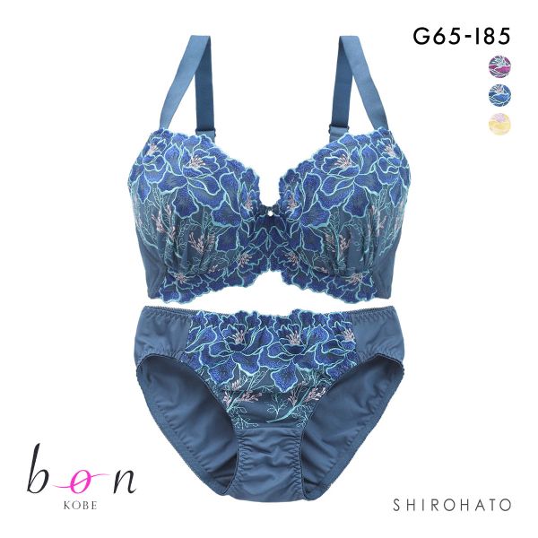 ビーオーエヌ bon サイドスムージング エレガントエンブ シリーズ ブラジャー ショーツ セット GHI 大きいサイズ 脇すっきり 脇高 脇肉