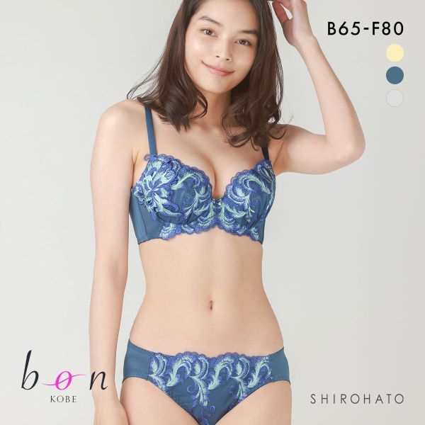 ビーオーエヌ bon バストメイクブラ ブリリアントケミカルモチーフレース シリーズ  BCDEF ブラジャー ショーツ セット 脇高 脇肉