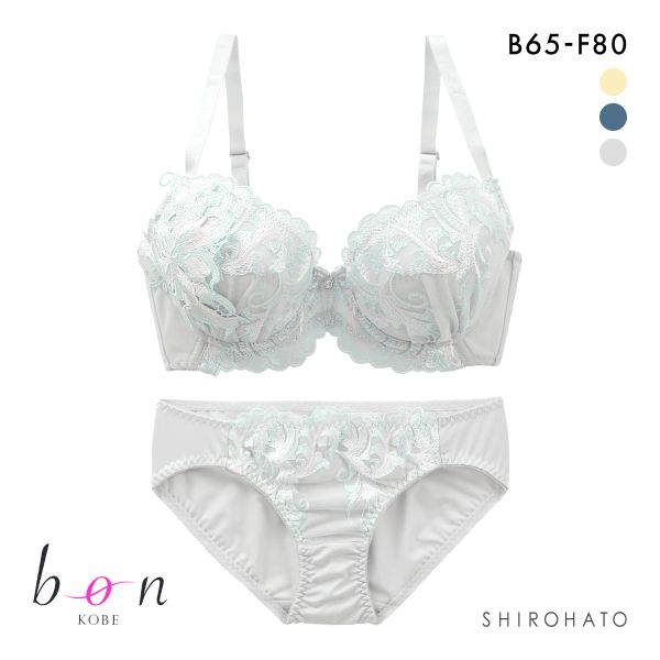 ビーオーエヌ bon バストメイクブラ ブリリアントケミカルモチーフレース シリーズ  BCDEF ブラジャー ショーツ セット 脇高 脇肉