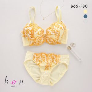 ビーオーエヌ bon バストメイクブラ ブリリアントケミカルモチーフレース シリーズ  BCDEF ブラジャー ショーツ セット 脇高 脇肉