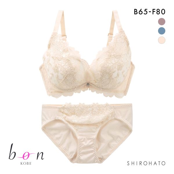 ビーオーエヌ bon 脇スッキリバストメイクブラ ケミカルフラワー カシュクール シリーズ 脇高 ブラジャー ショーツ セット BCDEF 脇肉