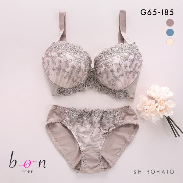 ビーオーエヌ bon 脇スッキリバストメイクブラ ケミカルフラワー カシュクール シリーズ 脇高 ブラジャー ショーツ セット GHI 大きいサイズ 脇すっきり 脇肉