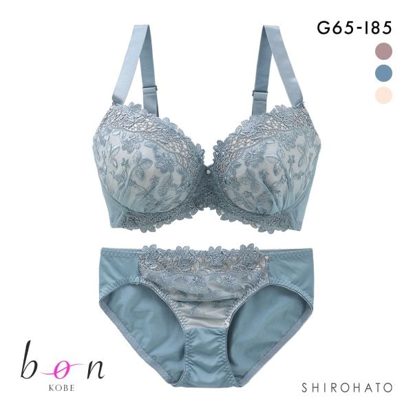 ビーオーエヌ bon 脇スッキリバストメイクブラ ケミカルフラワー カシュクール シリーズ 脇高 ブラジャー ショーツ セット GHI 大きいサイズ 脇すっきり 脇肉