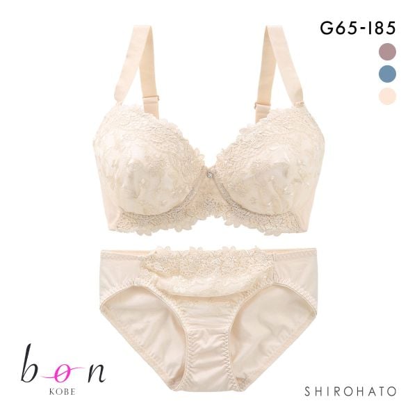 ビーオーエヌ bon 脇スッキリバストメイクブラ ケミカルフラワー カシュクール シリーズ 脇高 ブラジャー ショーツ セット GHI 大きいサイズ 脇すっきり 脇肉