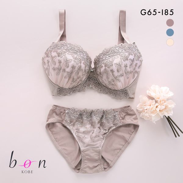ビーオーエヌ bon 脇スッキリバストメイクブラ ケミカルフラワー カシュクール シリーズ 脇高 ブラジャー ショーツ セット GHI 大きいサイズ 脇すっきり 脇肉