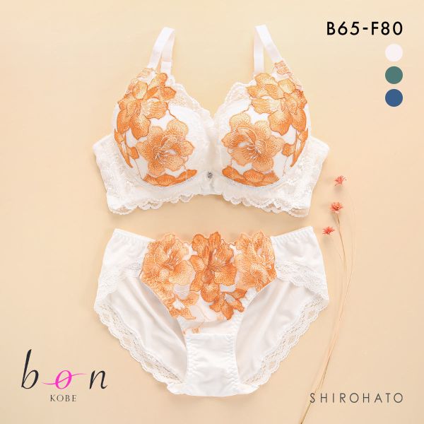 ビーオーエヌ bon 脇スッキリバストメイクブラ アイランド フラワー カシュクール シリーズ 脇高 ブラジャー ショーツ セット BCDEF 脇肉