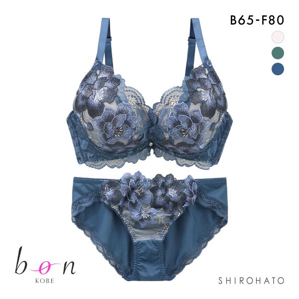 ビーオーエヌ bon 脇スッキリバストメイクブラ アイランド フラワー カシュクール シリーズ 脇高 ブラジャー ショーツ セット BCDEF 脇肉