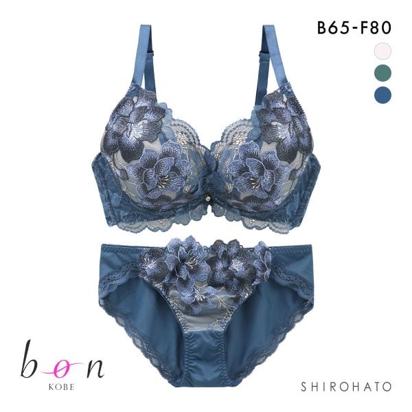 ビーオーエヌ bon 脇スッキリバストメイクブラ アイランド フラワー カシュクール シリーズ 脇高 ブラジャー ショーツ セット BCDEF 脇肉