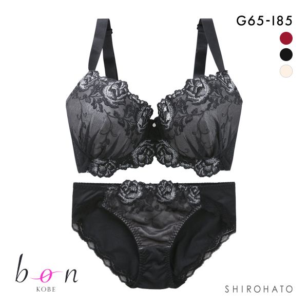 ビーオーエヌ bon ローズレース カシュクール シリーズ 脇高 ブラジャー ショーツ セット GHI 大きいサイズ 脇すっきり 脇肉