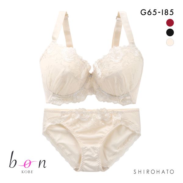 ビーオーエヌ bon ローズレース カシュクール シリーズ 脇高 ブラジャー ショーツ セット GHI 大きいサイズ 脇すっきり 脇肉