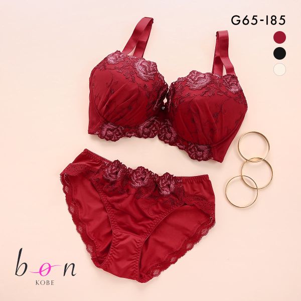 ビーオーエヌ bon ローズレース カシュクール シリーズ 脇高 ブラジャー ショーツ セット GHI 大きいサイズ 脇すっきり 脇肉