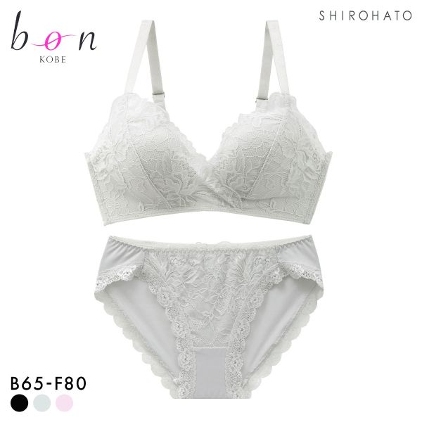ビーオーエヌ 脇高ノンワイヤーブラ とろRich シリーズ ブラジャー ショーツ セット BCDEF 脇肉 大きいサイズ bon