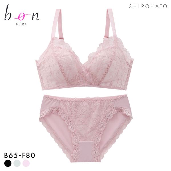 ビーオーエヌ 脇高ノンワイヤーブラ とろRich シリーズ ブラジャー ショーツ セット BCDEF 脇肉 大きいサイズ bon