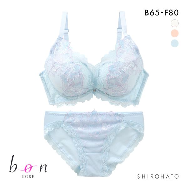 ビーオーエヌ bon 脇スッキリバストメイクブラ カシュクール アイランドフラワー シリーズ 脇高 ブラジャー ショーツ セット BCDEF 脇肉