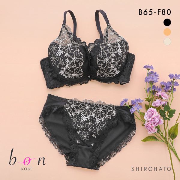 ビーオーエヌ bon フェミニン フラワー カシュクール シリーズ 脇高 ブラジャー ショーツ セット BCDEF 脇肉