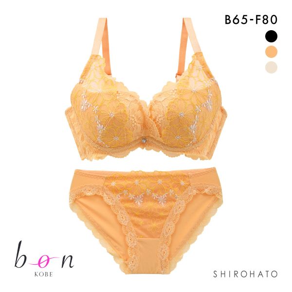 ビーオーエヌ bon フェミニン フラワー カシュクール シリーズ 脇高 ブラジャー ショーツ セット BCDEF 脇肉