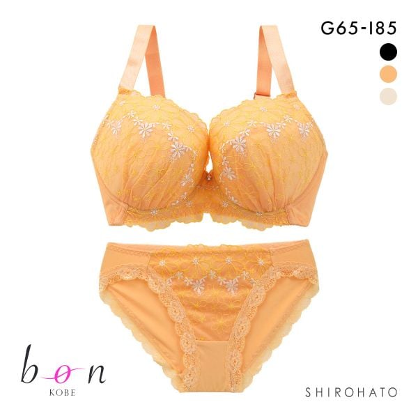 ビーオーエヌ bon フェミニン フラワー カシュクール シリーズ 脇高 ブラジャー ショーツ セット GHI 大きいサイズ 脇すっきり 脇肉