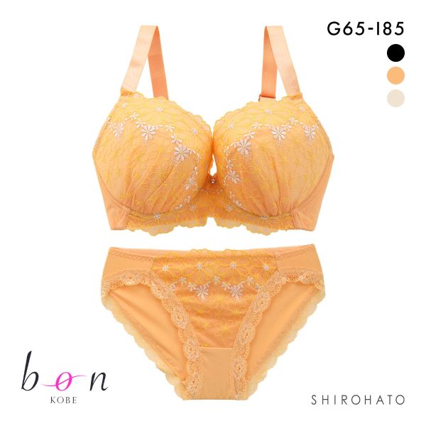 ビーオーエヌ bon フェミニン フラワー カシュクール シリーズ 脇高 ブラジャー ショーツ セット GHI 大きいサイズ 脇すっきり 脇肉