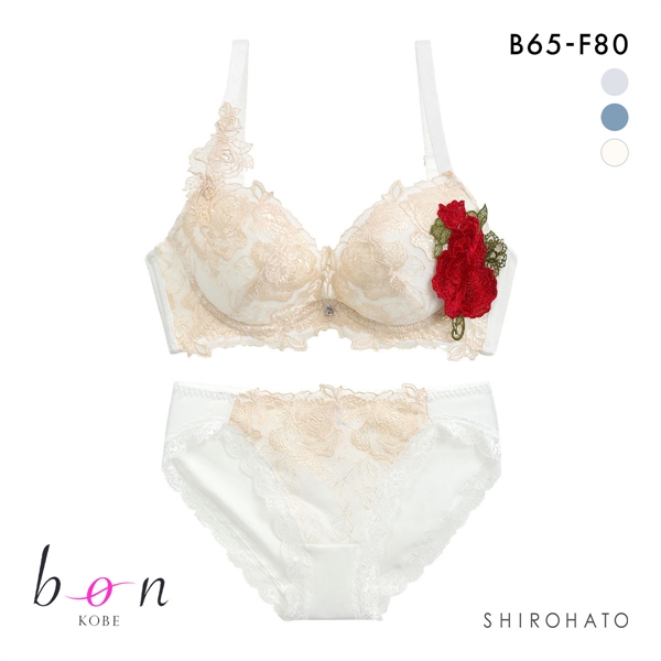 ビーオーエヌ bon 美胸 脇寄せ バストメイクブラ バラモチーフ シリーズ ブラジャー ショーツ セット BCDEF 脇すっきり 脇高 脇肉