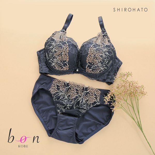 ビーオーエヌ bon 脇スッキリバストメイクブラ フラワーリーフ カシュクール シリーズ 脇高 ブラジャー ショーツ セット BCDEF 脇肉