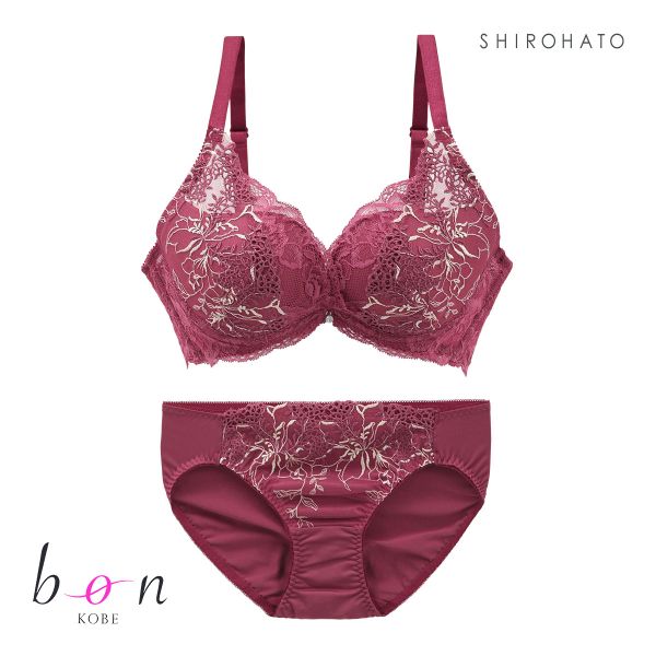 ビーオーエヌ bon 脇スッキリバストメイクブラ フラワーリーフ カシュクール シリーズ 脇高 ブラジャー ショーツ セット BCDEF 脇肉