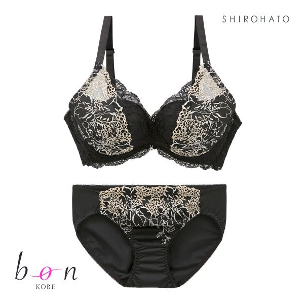 ビーオーエヌ bon 脇スッキリバストメイクブラ フラワーリーフ カシュクール シリーズ 脇高 ブラジャー ショーツ セット BCDEF 脇肉
