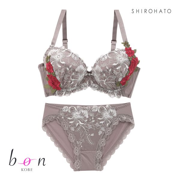 ビーオーエヌ bon 美胸 脇寄せ バストメイクブラ バラモチーフ シリーズ ブラジャー ショーツ セット BCDEF 脇すっきり 脇高 脇肉