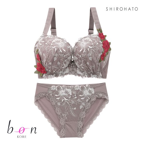 ビーオーエヌ bon 美胸 脇寄せ バストメイクブラ バラモチーフ シリーズ ブラジャー ショーツ セット GHI 脇すっきり 脇高 脇肉 グラマー