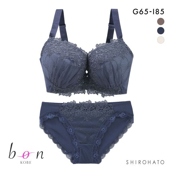 ビーオーエヌ bon インケミフラワー カシュクール シリーズ 脇高 ブラジャー ショーツ セット GHI 大きいサイズ 脇すっきり 脇肉