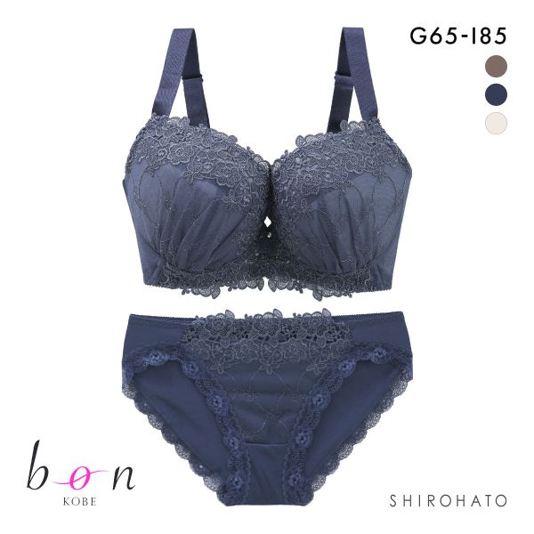 ビーオーエヌ bon インケミフラワー カシュクール シリーズ 脇高 ブラジャー ショーツ セット GHI 大きいサイズ 脇すっきり 脇肉