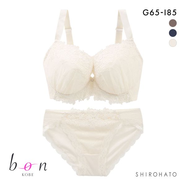 ビーオーエヌ bon インケミフラワー カシュクール シリーズ 脇高 ブラジャー ショーツ セット GHI 大きいサイズ 脇すっきり 脇肉