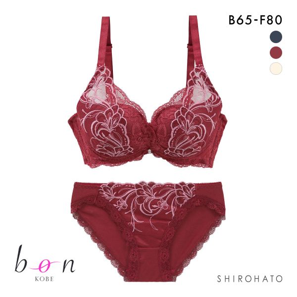 ビーオーエヌ 脇スッキリバストメイクブラ カシュクール型 エレガントライン 脇高 ブラジャー ショーツ セット BCDEF 脇肉 bon