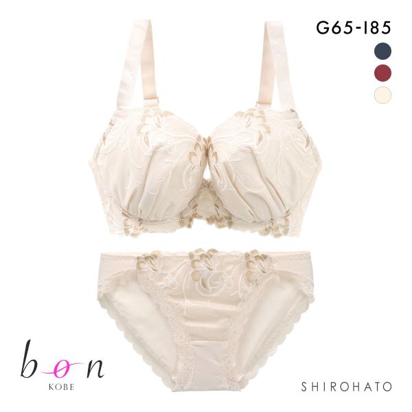 ビーオーエヌ 脇スッキリバストメイクブラ エレガントライン 脇高 ブラジャー ショーツ セット GHI 大きいサイズ 脇肉 bon