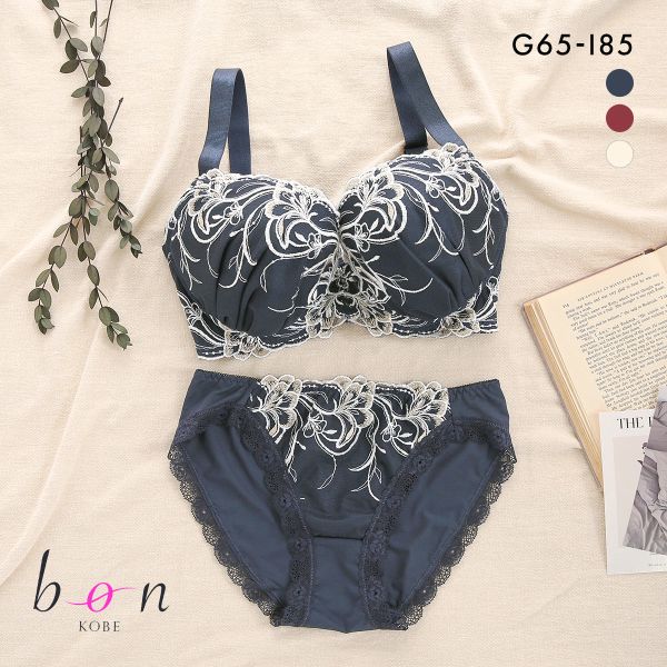 ビーオーエヌ 脇スッキリバストメイクブラ エレガントライン 脇高 ブラジャー ショーツ セット GHI 大きいサイズ 脇肉 bon