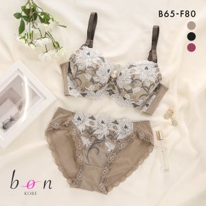 ビーオーエヌ 美胸 脇寄せ バストメイクブラ エレガンスローズ シリーズ ブラジャー ショーツ セット BCDEF bon 脇すっきり 脇高 脇肉