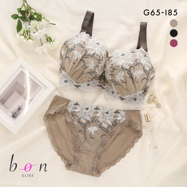 ビーオーエヌ 美胸 脇寄せ バストメイクブラ エレガンスローズ シリーズ ブラジャー ショーツ セット GHI bon 脇すっきり 脇高 脇肉