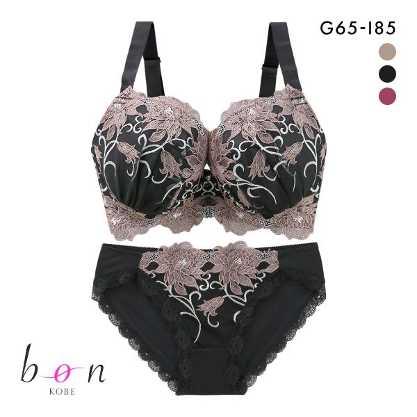 ビーオーエヌ 美胸 脇寄せ バストメイクブラ エレガンスローズ シリーズ ブラジャー ショーツ セット GHI bon 脇すっきり 脇高 脇肉