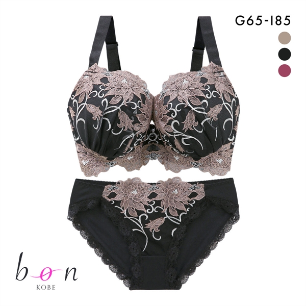 ビーオーエヌ 美胸 脇寄せ バストメイクブラ エレガンスローズ シリーズ ブラジャー ショーツ セット GHI bon 脇すっきり 脇高 脇肉