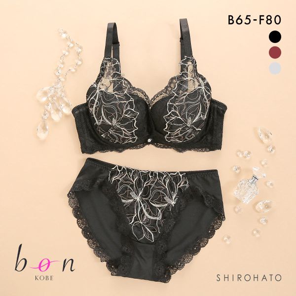 ビーオーエヌ エレガンスフラワー カシュクール シリーズ 脇高 ブラジャー ショーツ セット BCDEF 脇肉 bon