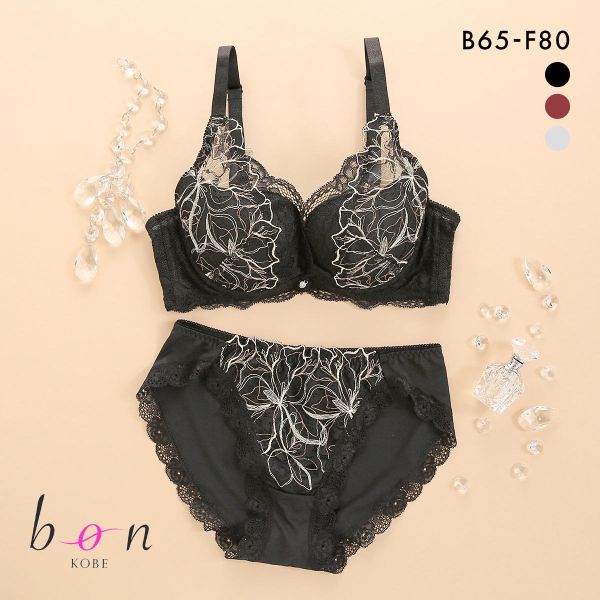 ビーオーエヌ エレガンスフラワー カシュクール シリーズ 脇高 ブラジャー ショーツ セット BCDEF 脇肉 bon