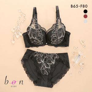 ビーオーエヌ エレガンスフラワー カシュクール シリーズ 脇高 ブラジャー ショーツ セット BCDEF 脇肉 bon