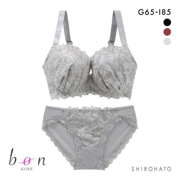 ビーオーエヌ エレガンスフラワー シリーズ 脇高 ブラジャー ショーツ セット GHI 大きいサイズ 脇すっきり 脇肉 bon