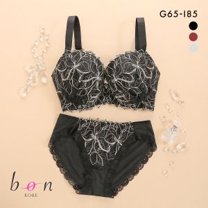 ビーオーエヌ エレガンスフラワー シリーズ 脇高 ブラジャー ショーツ セット GHI 大きいサイズ 脇すっきり 脇肉 bon