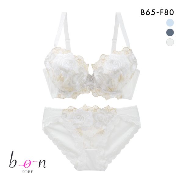 ビーオーエヌ 美胸 脇寄せ バストメイクブラ 大輪のバラ シリーズ ブラジャー ショーツ セット BCDEF 脇すっきり 脇高 脇肉 bon