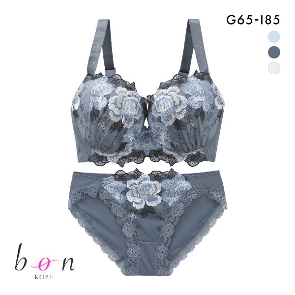 ビーオーエヌ 美胸 脇寄せ バストメイクブラ 大輪のバラ シリーズ ブラジャー ショーツ セット GHI 脇すっきり 脇高 脇肉 グラマー bon