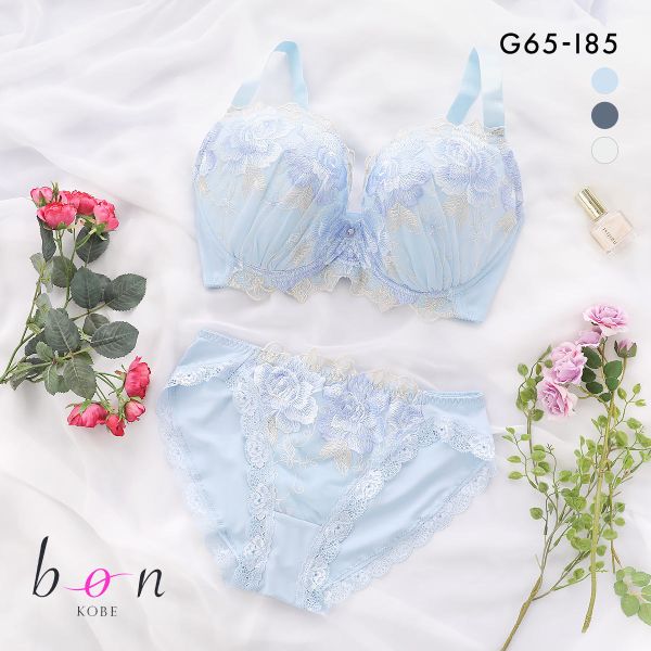 ビーオーエヌ 美胸 脇寄せ バストメイクブラ 大輪のバラ シリーズ ブラジャー ショーツ セット GHI 脇すっきり 脇高 脇肉 グラマー bon