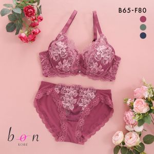 ビーオーエヌ 脇スッキリバストメイク フローラル カシュクール シリーズ 脇高 ブラジャー ショーツ セット BCDEF 脇肉 bon